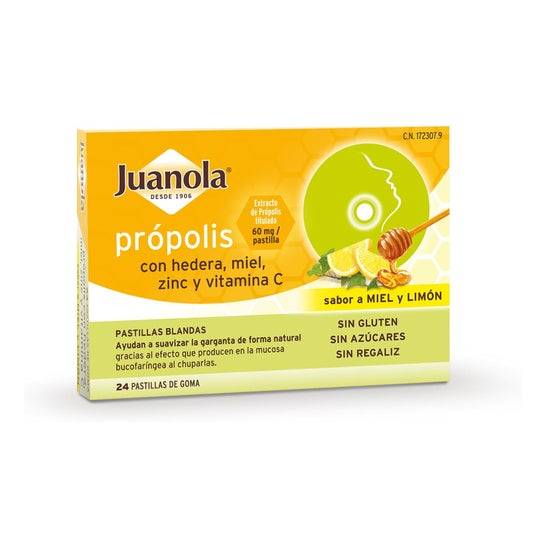 Juanola® pastillas própolis hiedra, miel, zinc y vitamina C 24uds