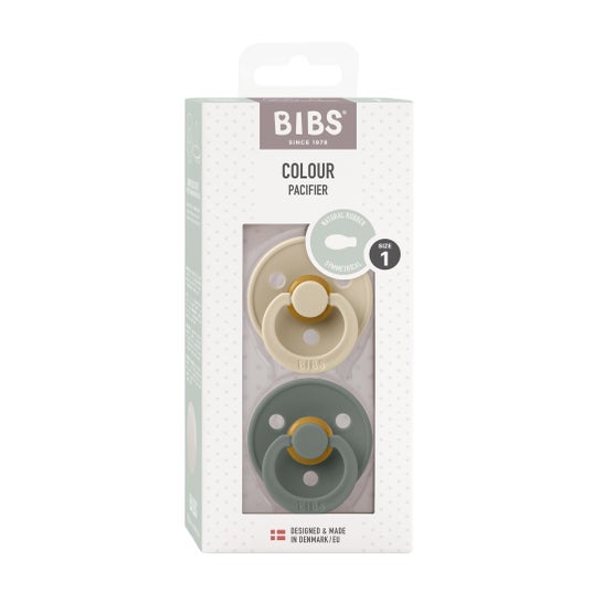 Bibs Colour Chupeta Simétrica Vanilla Pine 0-6M 2 Unidades