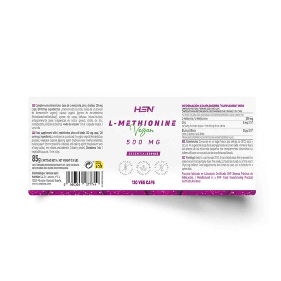 HSN L-Metionina 500 mg 120 vcaps