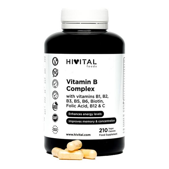 Vitamina B Complex 210 cápsulas veganas Hivital, 210 caps (Código PF )