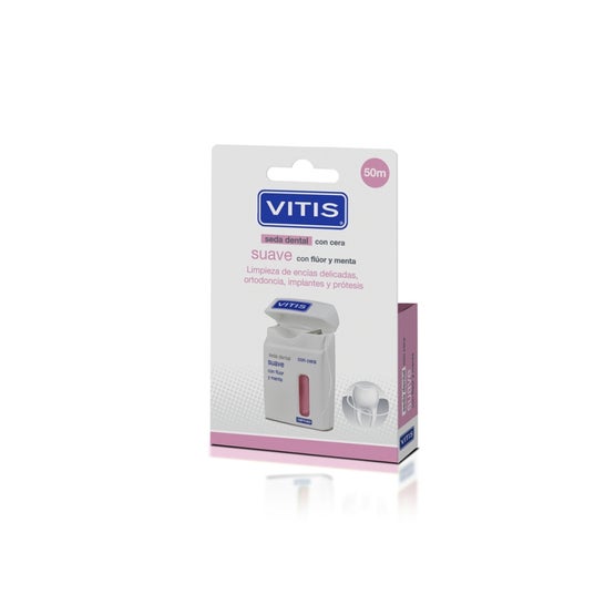 Vitis® blød tandtråd med fluor og mynte 50m