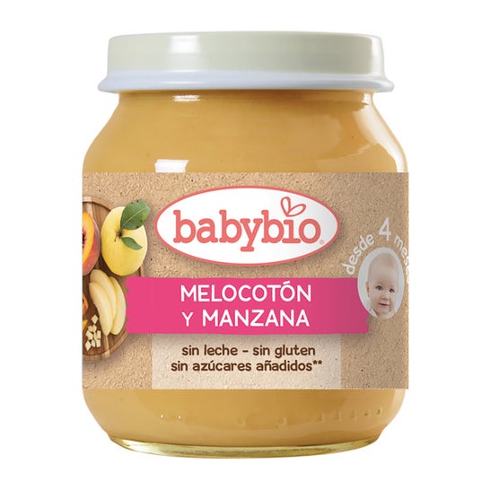 Babybio  Tarrito Ecológico De Melocotón Y Manzana 130g