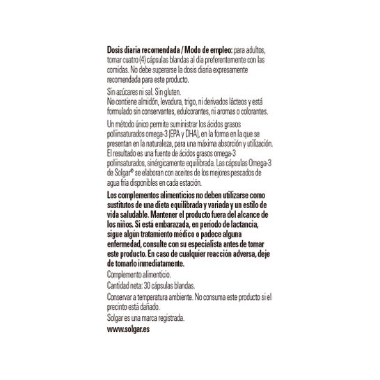 Solgar Omega-3 Doble Concentración 30 perlas