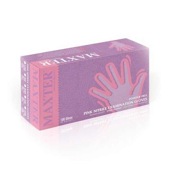 Maxter Guantes Nitrilo Sin Polvo Talla S Rosa 100uds