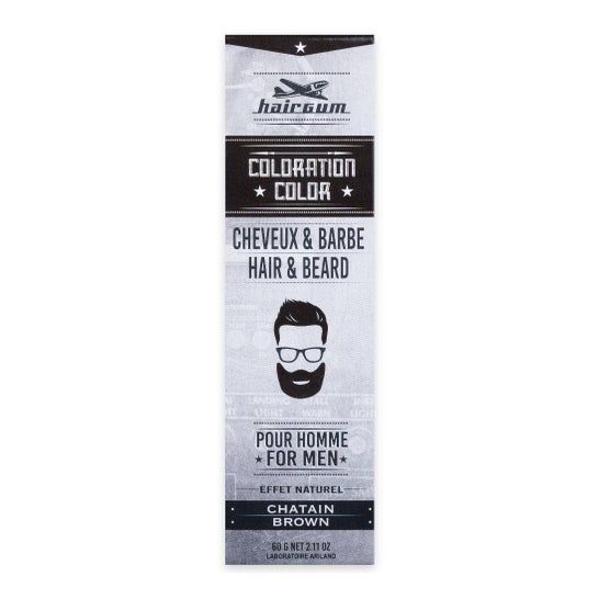 Hairgum Coloración Barba y Cabello 4 Castaño 60 g