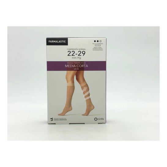 Farmalastic media corta (A-D) compresión normal T-mediana beige 1par