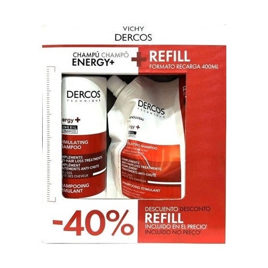 Vichy Dercos Energy+ Champú Estimulante 400ml + Recarga 500ml