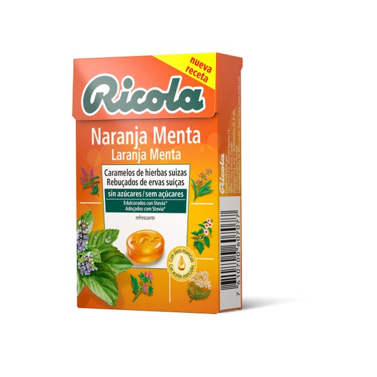 Ricola naranja-menta caramelos sin azúcar 50g