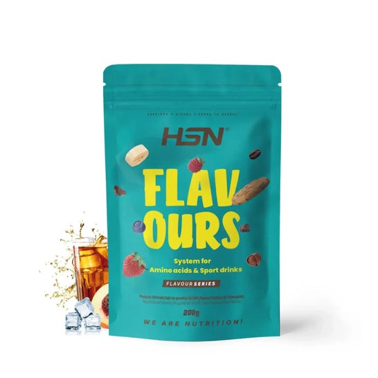 HSN Saborizante en Polvo para Aminoácidos y Bebidas Deportivas Té Helado de Melocotón 200g