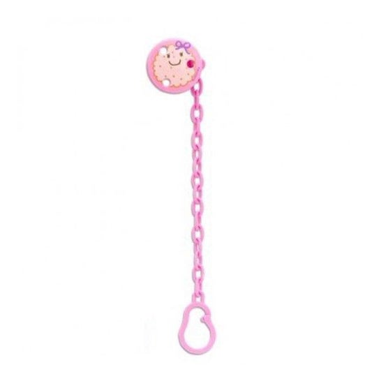 Suavinex Clip succhietto rotondo rosa biscotto 1 unità
