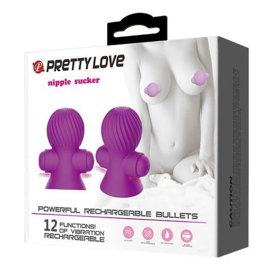 Pretty Love Nipple Stimulators 12m Vibration Lilac 1pc
