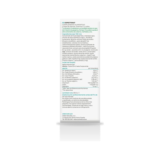 Expectonat Jarabe 250ml Soria Natural