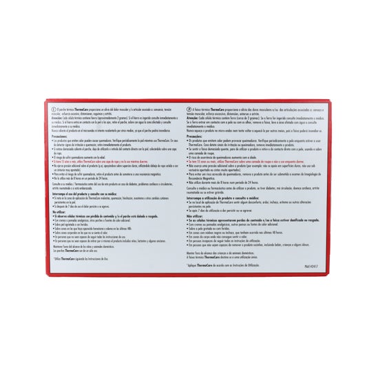 Thermacare Zona Lumbar Y Cadera Parches Termicos 2 uds