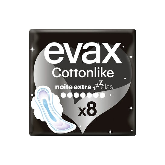 Evax Cottonlike Compresas Noche Extra Alas 8uds