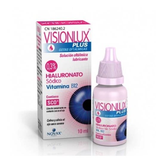 Visionlux Plus Hyaluronic og Vit Dråber 10 Ml