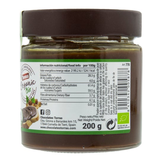 Torras Crema Cacau & Avellanes Aceite de Oliva 200 g