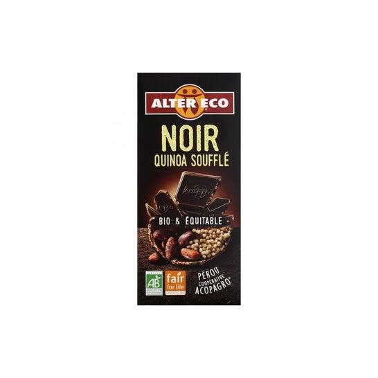 Alter Eco Mørk chokolade Quinoa Puffed 100g