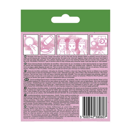 Garnier Discos de Microfibra Reutilizáveis Eco Pads 3uds