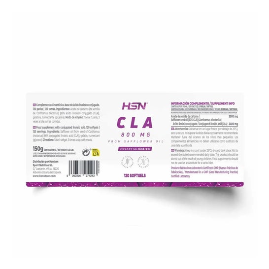 HSN Cla 800 mg Ácido Linoleico Conjugado 120 Perlas