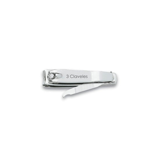 3 Claveles Cortaúñas con Lima Acabado Cromado 6cm 1ud