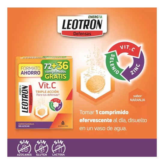 Leotron Vitamina C Triple acción 72 + 36comp Leotron Vitamina C Triple acción 72 + 36comp