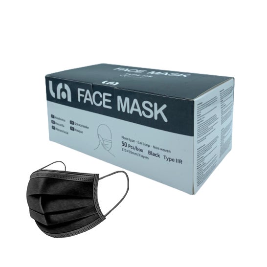 Lyncmed IIR Surgical Face Mask Black 50 Units
