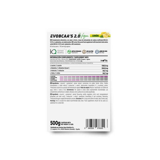 HSN EvoBCAA's 2.0 BCAA's 12:1:1 + Glutamina Limón 500g