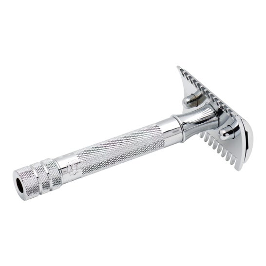Merkur Set Razor Straight Comb Short Handle + 10 Blades