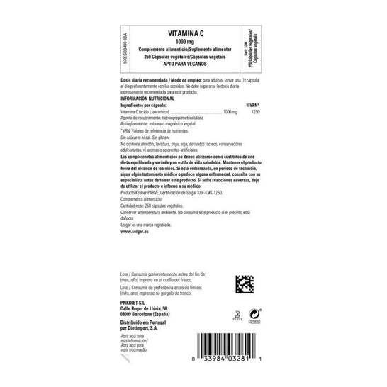 Solgar Vitamine C 250cáps Solgar Vitamine C 250cáps