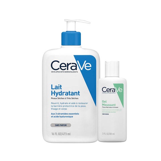 CeraVe Mleczko nawilżające do ciała 473 ml + Żel oczyszczający 88 ml