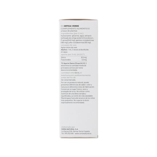 Soria Natural Ext.nettle Green 50 Ml Actibios