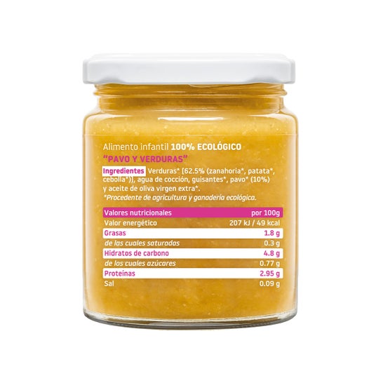 Smileat Tarrito Ecológico de Pavo Verduras 230 g
