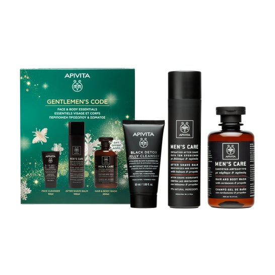 Apivita Cadeauset Mencare Aftershave + Black Detox