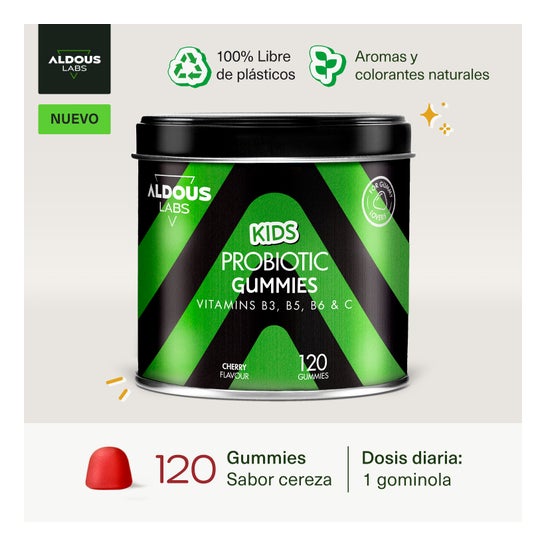 Aldous Labs Probióticos con Vitaminas para Niños Sabor Cereza 120 gummies