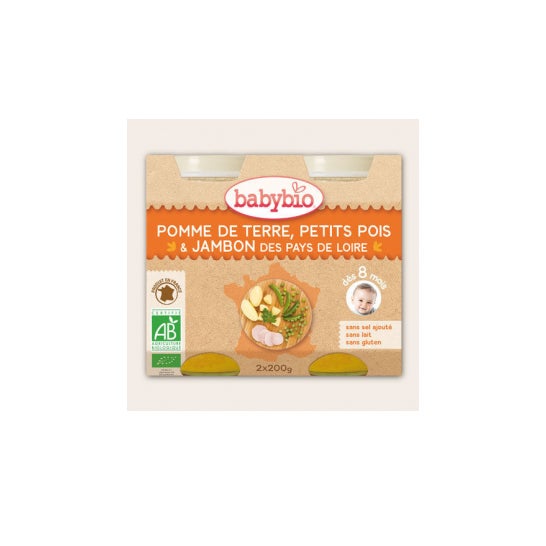 Babybio Small Pots Menu Vegetables & Ham Organic in 8 months 2 x 200 g