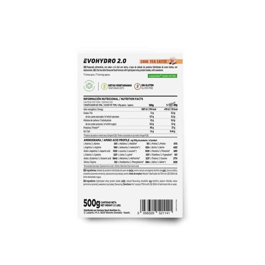 HSN Evohydro 2.0 Hydro Whey Té Chai con Leche 500 g