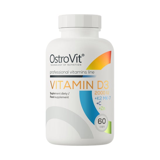 OstroVit Vitamin D3 + K2 MK-7 + C + Zn 60caps