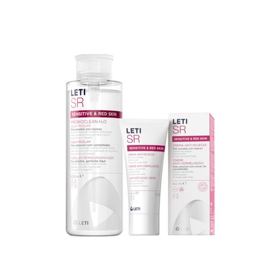 LetiSR Pack Anti-redness Micellar Water 500ml + Cream Spf20+ 40ml