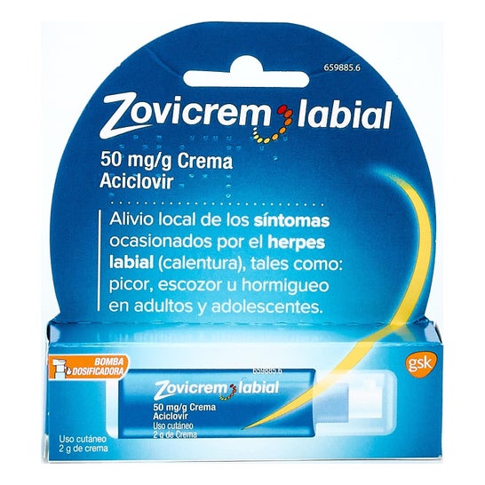 Zovicrem Labial 50mg/g 2g Bomba dosificadora