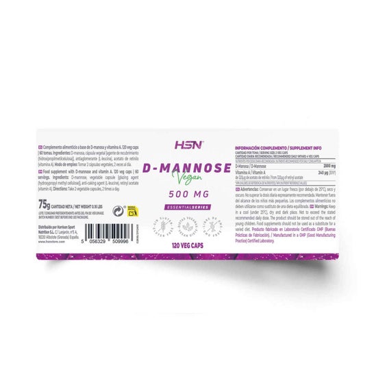 HSN D-Manosa 500 mg 120 vcaps