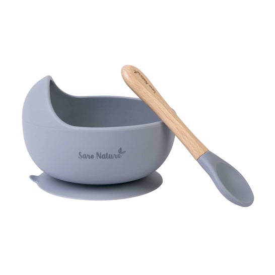 Saro Set Bol Wave Nordic Azul Nature con Ventosa