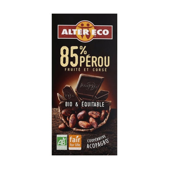 Alter Eco Chocolate Negro 85% Peru Organic 100g