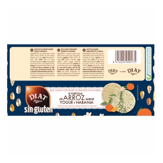 Diet-Radisson Tortas Arroz Yogurt Naranja Sin Gluten 135g