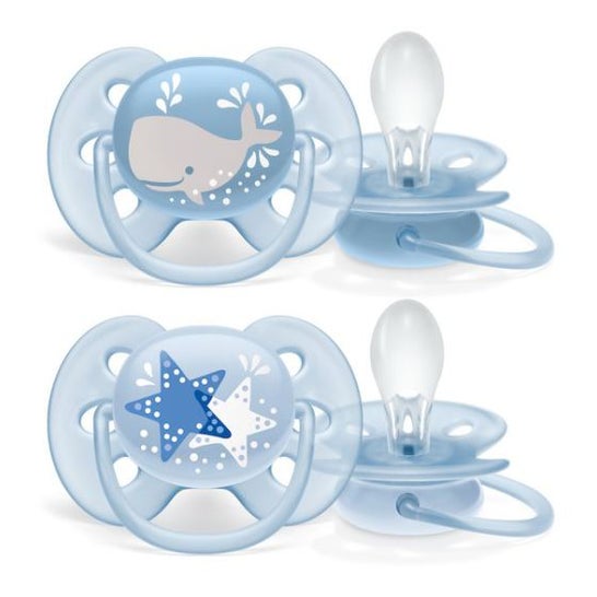 Pack 2 Chupetes Ultra Soft 6-18M Neutros - Philips Avent
