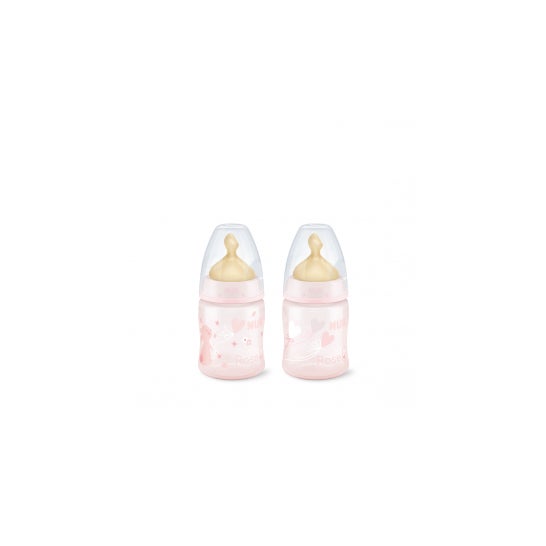 Nuk® biberón First Choice rosa tetina látex orificio M T 1 150 ml 1 ud
