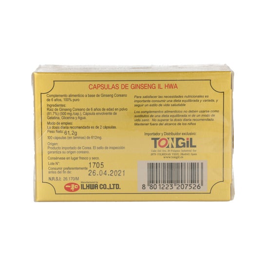 Tongil Ginseng Coreano Il Hwa 100 caps