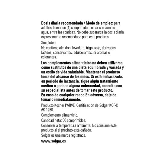 Solgar L-Lisina 1000mg Forma Libre 50comp