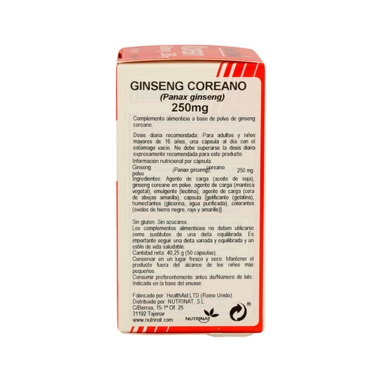 Health Aid Ginseng Coreano 250mg 50caps