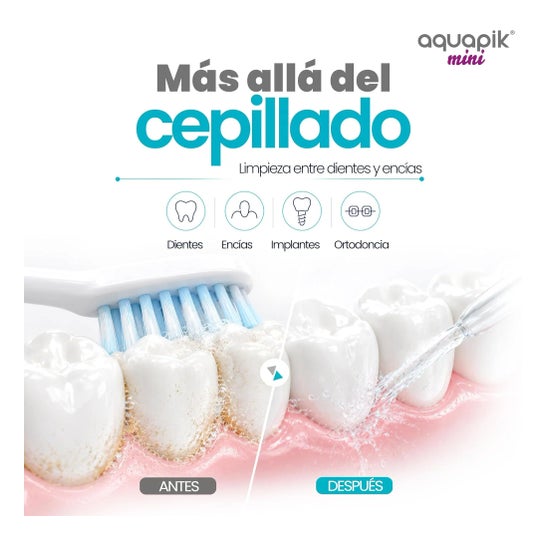 AquaPik Kit Mini Irrigatore Orale Portatile da Viaggio Ricarica Usb Nero