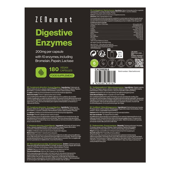 Zenement Enzimas Digestivas 180 vcaps